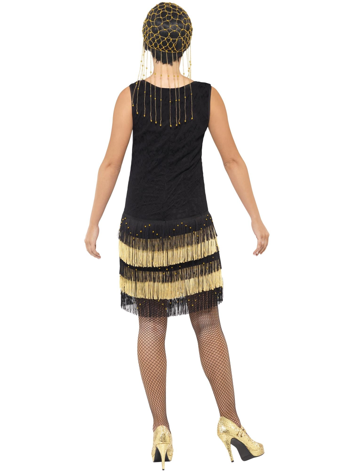 20s Fringed Flapper Costume, Black 2