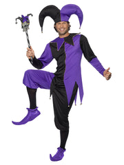 Medieval Jester Costume, Purple - 1