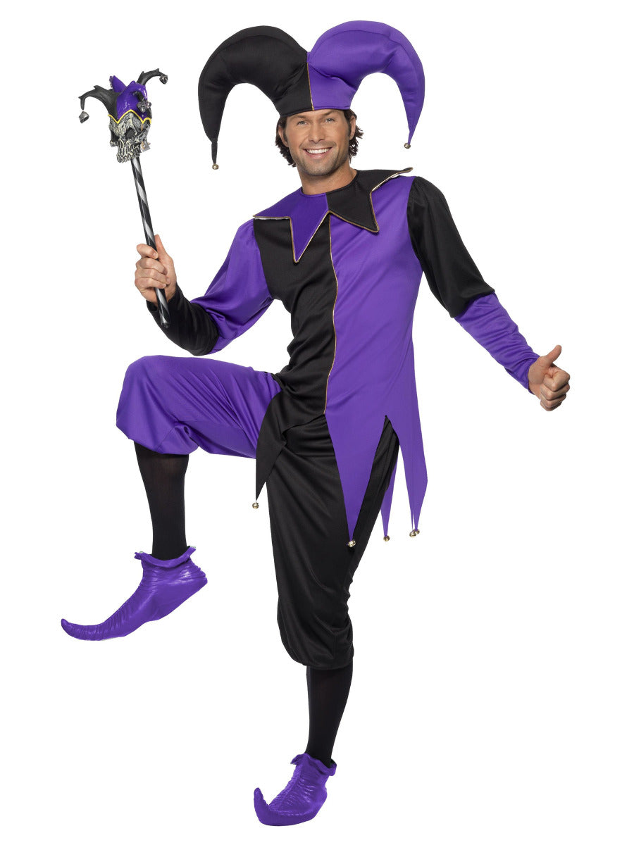 Medieval Jester Costume, Purple - 1