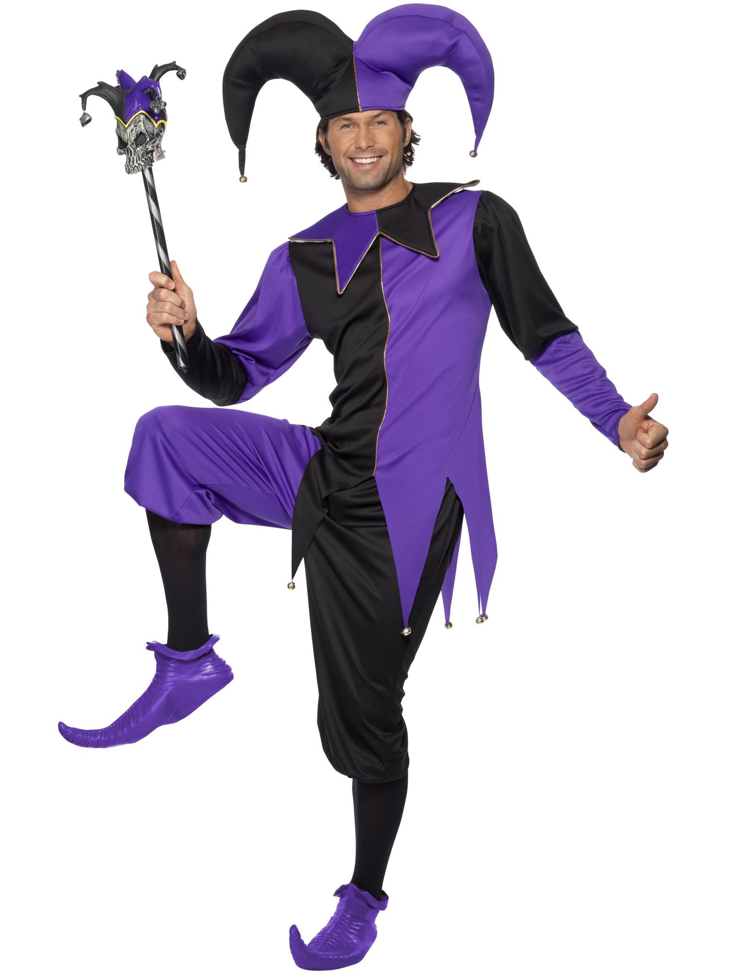 Medieval Jester Costume, Purple 1