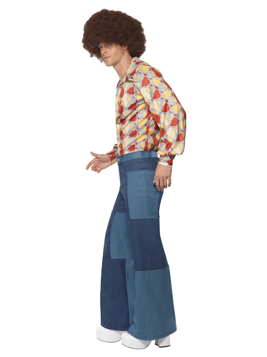 70s Deluxe Flared Trousers, Mens, Blue - 4