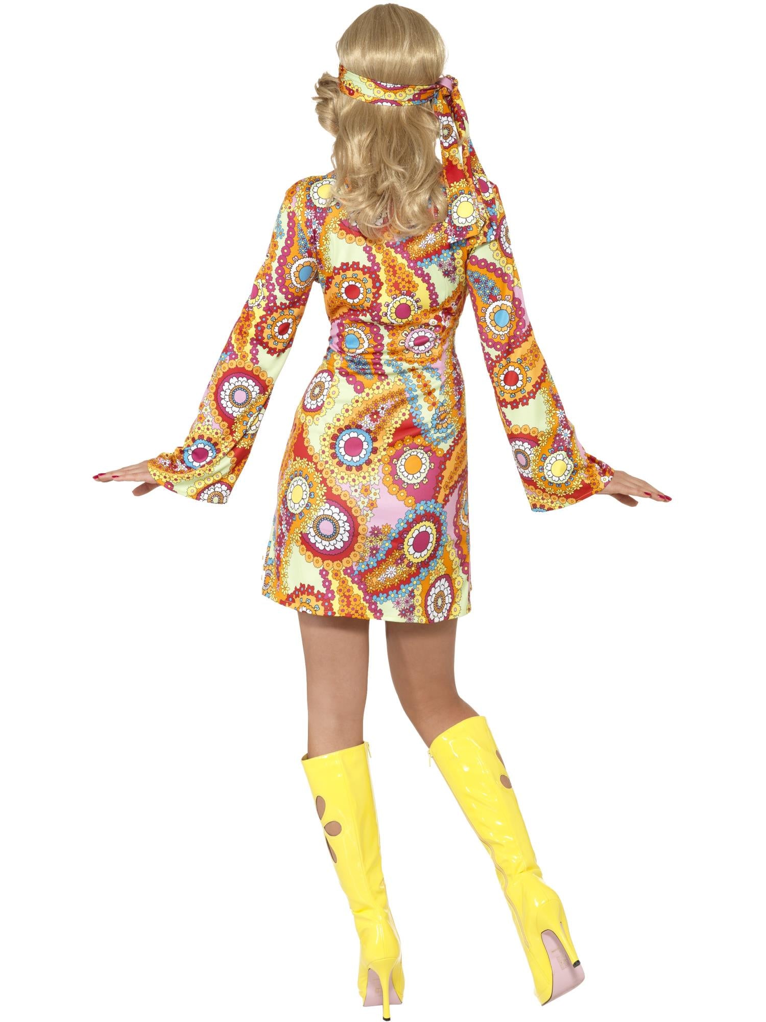 60s Hippy Costume, Multi-Coloured 2