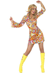 60s Hippy Costume, Multi-Coloured 1