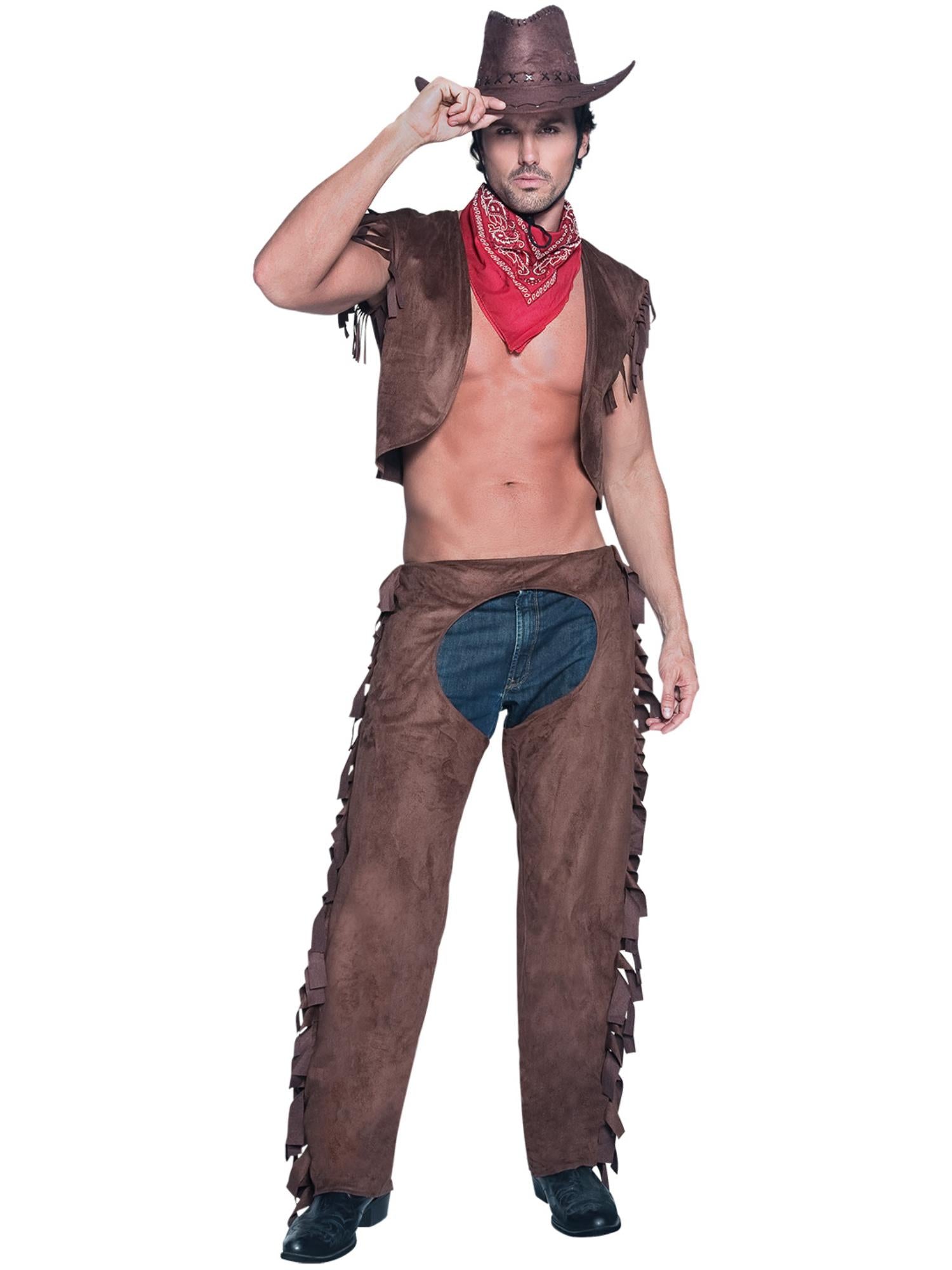 Fever Male Ride Em High Cowboy Costume, Brown 1