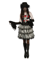 STRIPED BLACK & WHITE RUFFLE SKIRT 1