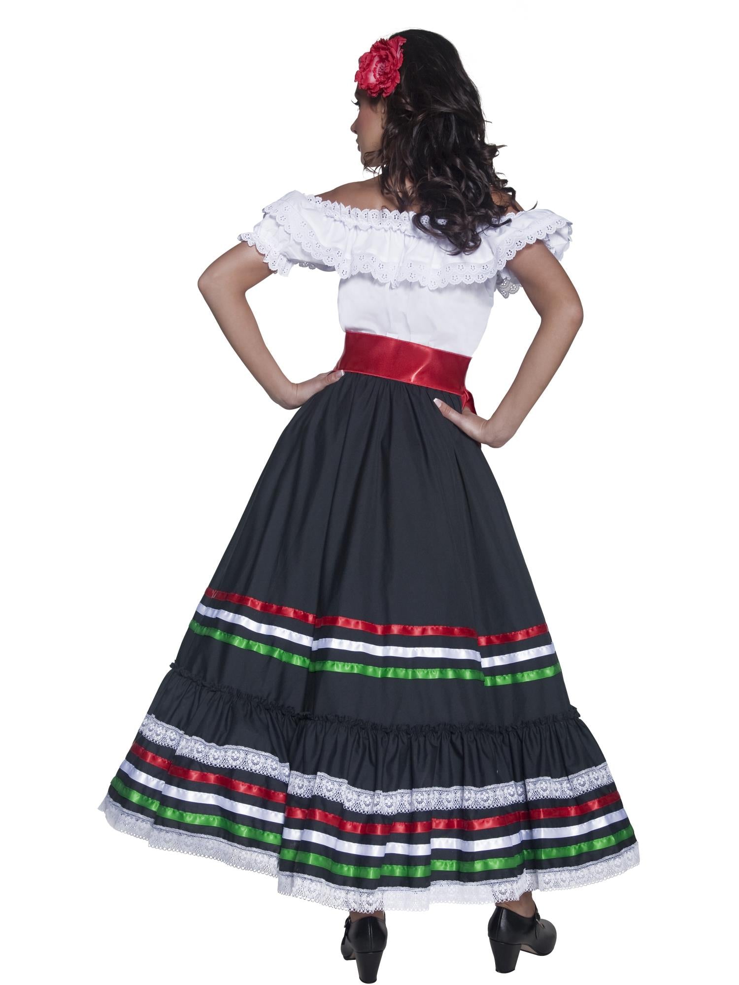 Authentic Western Sexy Senorita Costume, Black & W 2