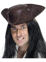 Pirate Tricorn Hat, Brown 1