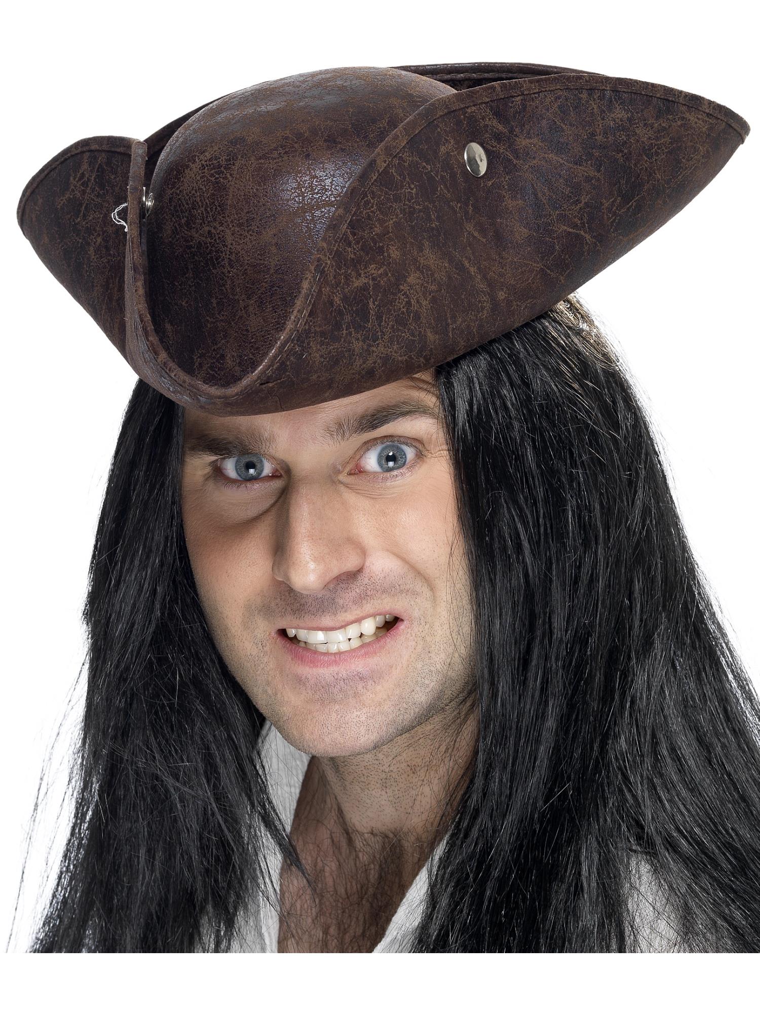 Pirate Tricorn Hat, Brown 1