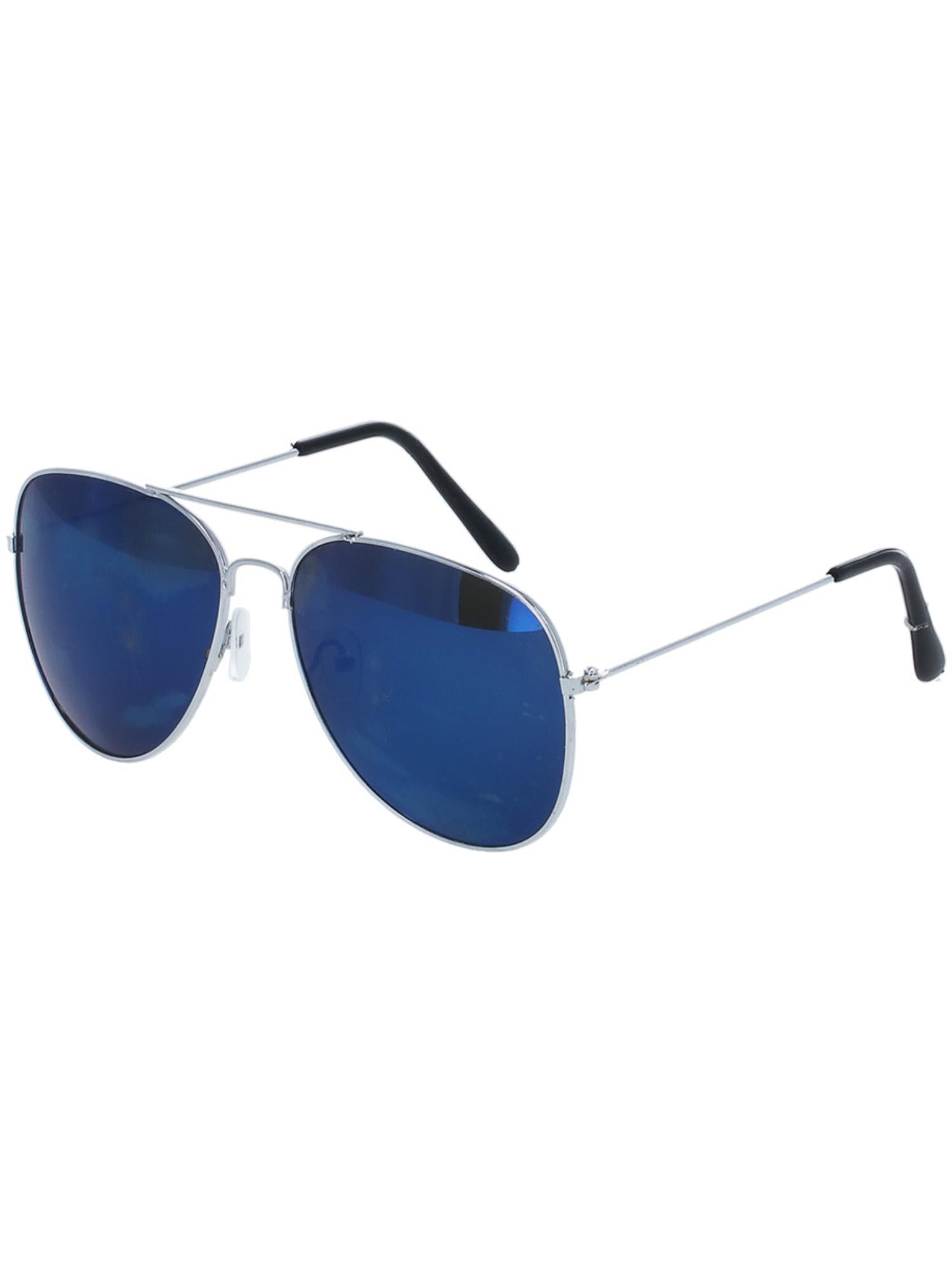 Aviator Specs, Blue Mirror, Silver 2