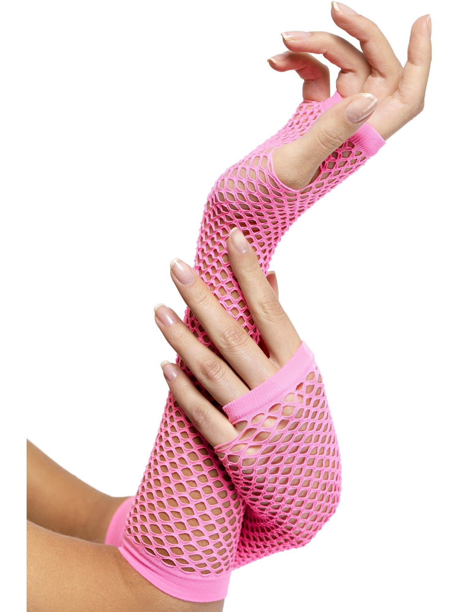 Fishnet Gloves, Pink 1