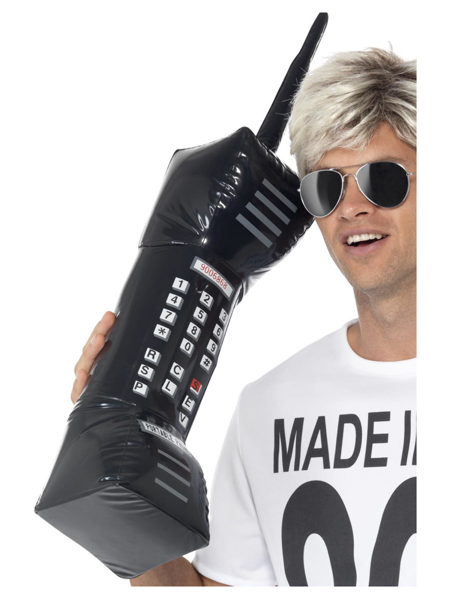 Inflatable Retro Mobile Phone, Black - 1