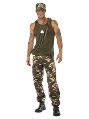 Deluxe Khaki Camo Costume, Male, Khaki Green - 1