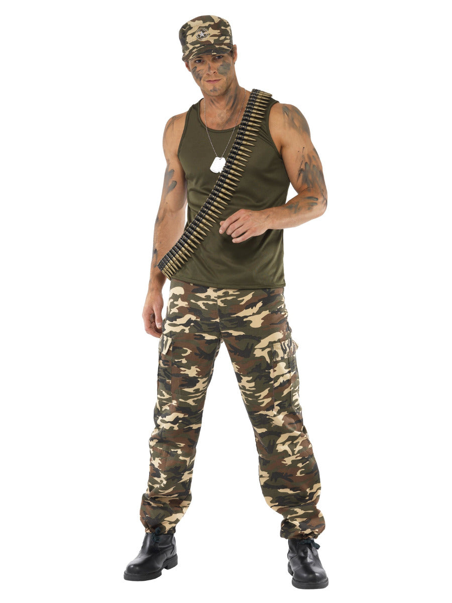 Deluxe Khaki Camo Costume, Male, Khaki Green - 5