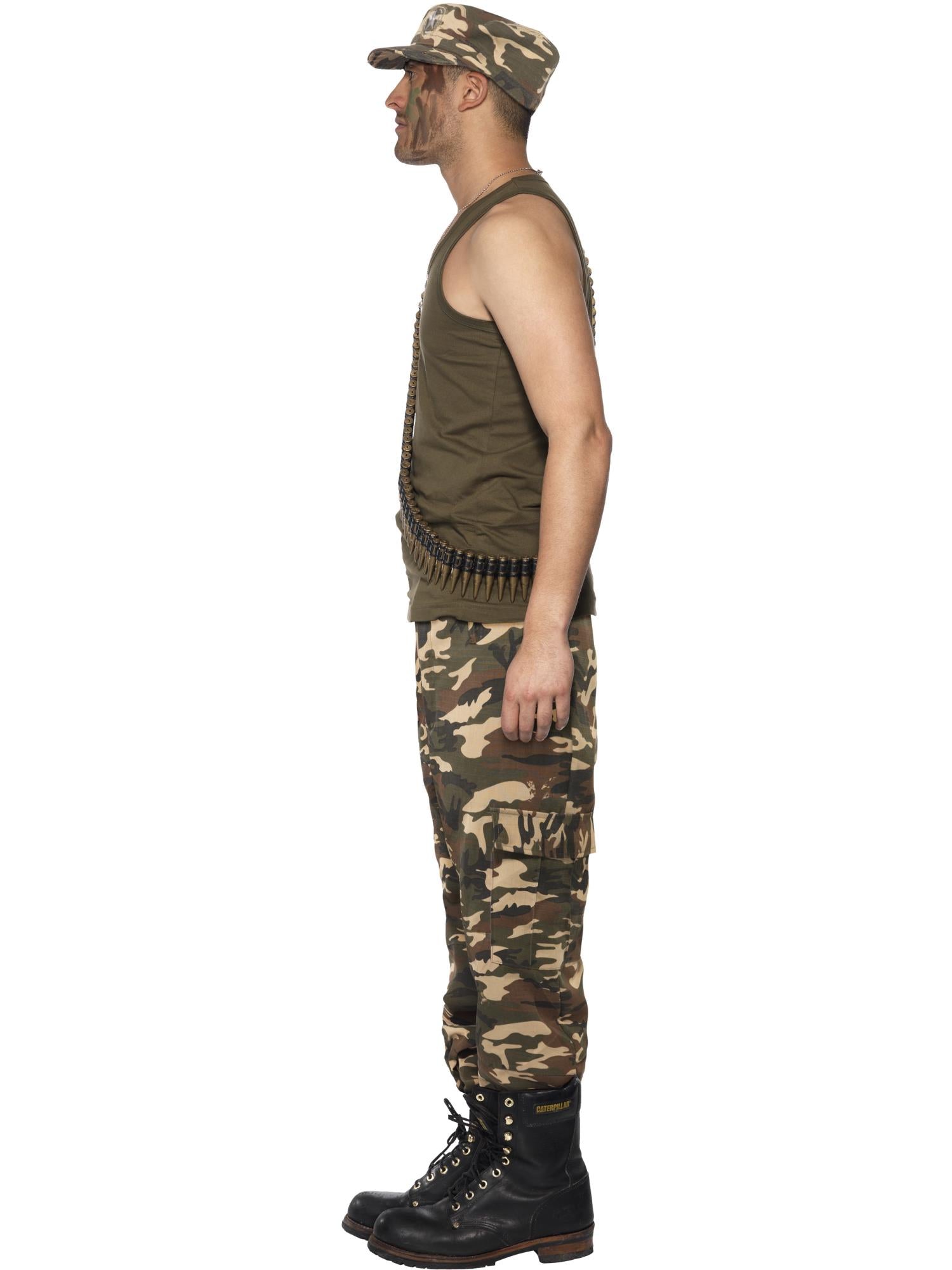 Deluxe Khaki Camo Costume, Male, Khaki Green 3