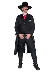 Deluxe Authentic Western Sheriff Costume, Black - 1