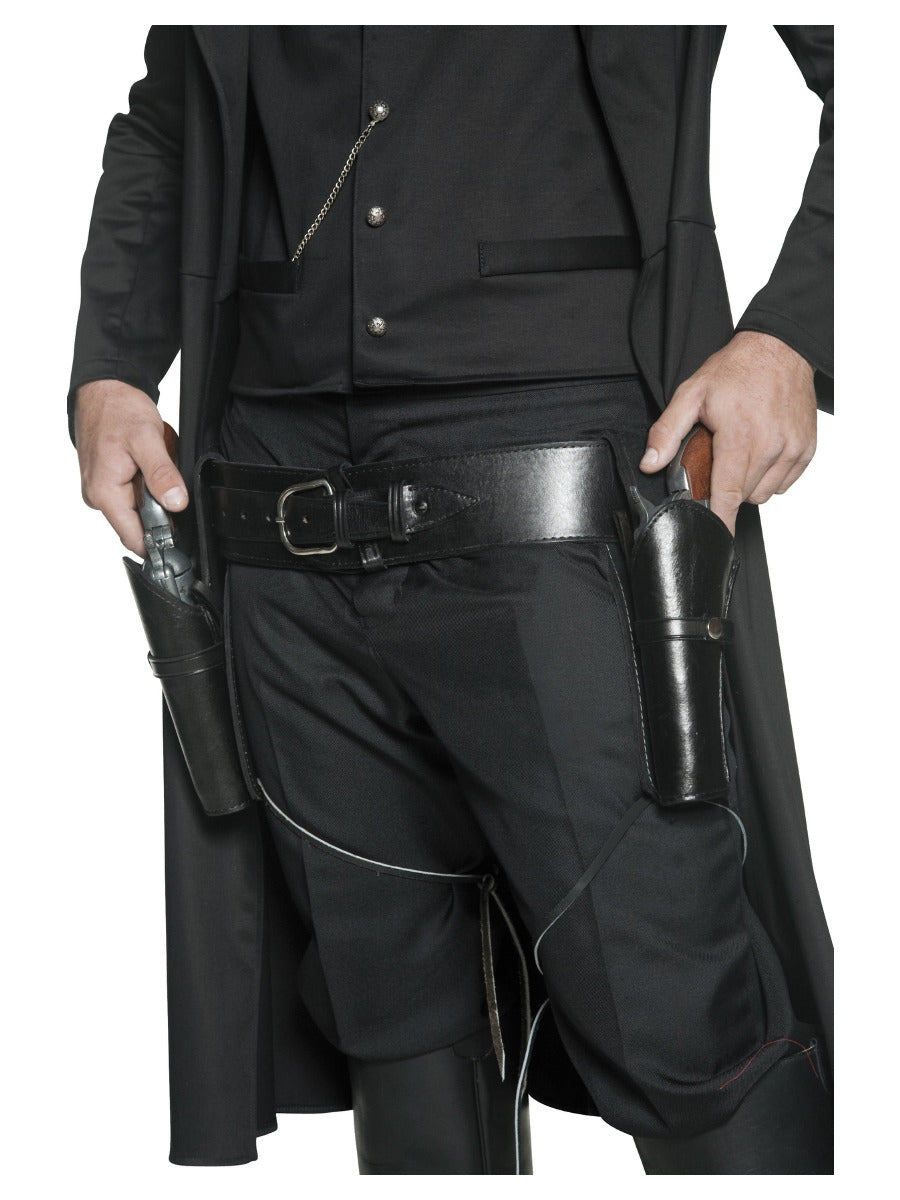 Authentic Western Belt & 2 Holsters, Black - 1