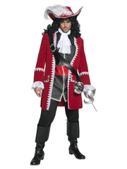Deluxe Authentic Pirate Captain Costume, Red - 1