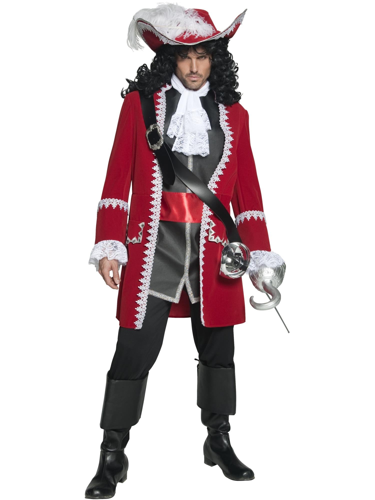 Deluxe Authentic Pirate Captain Costume, Red 1