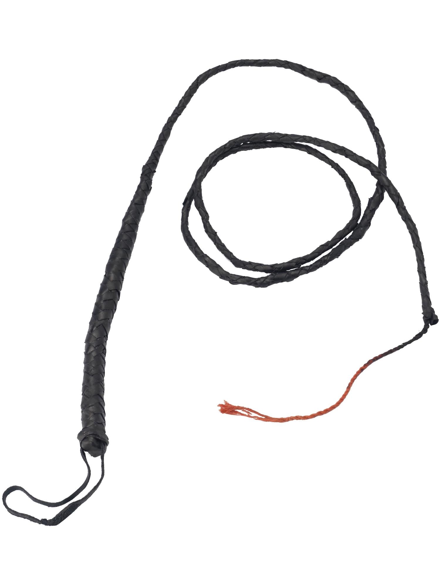 Long Bull Whip, Black, Real Leather 1