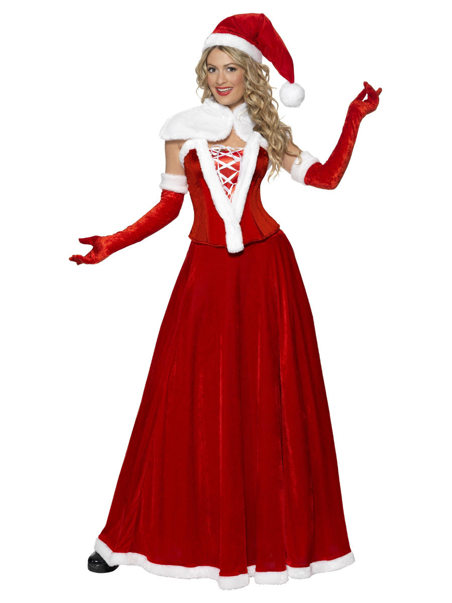 Luxury Miss Santa Costume, Red - 1