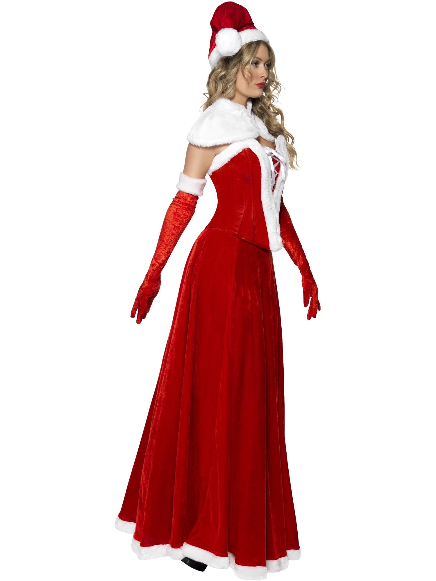 Luxury Miss Santa Costume, Red 3