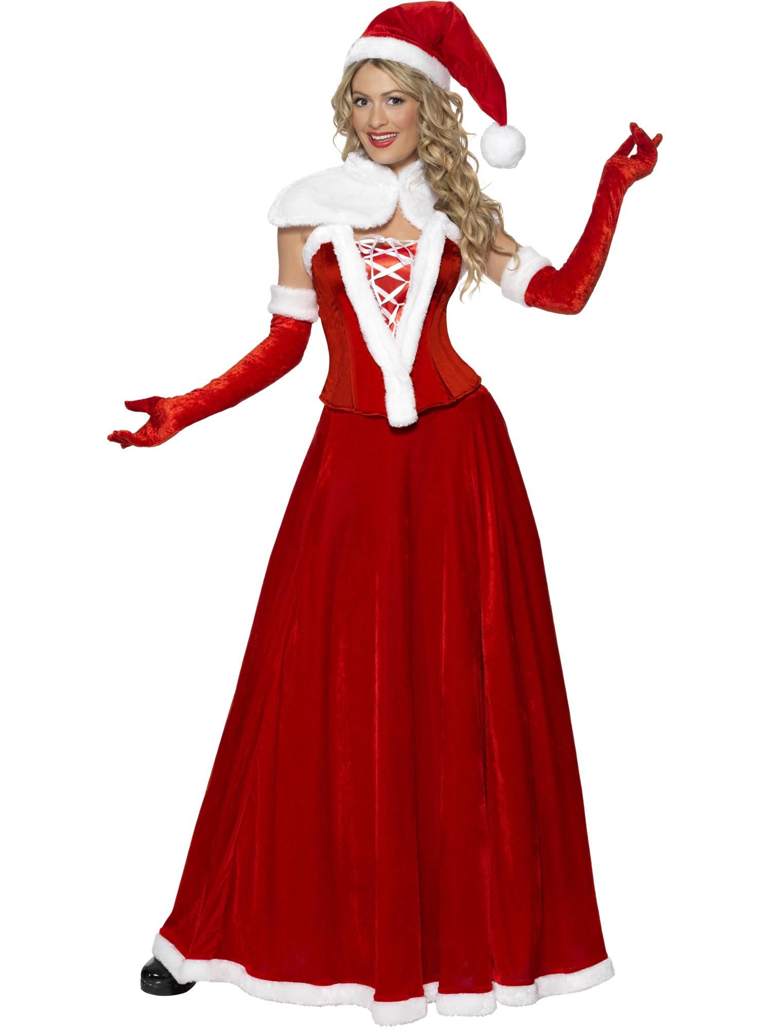 Luxury Miss Santa Costume, Red 1