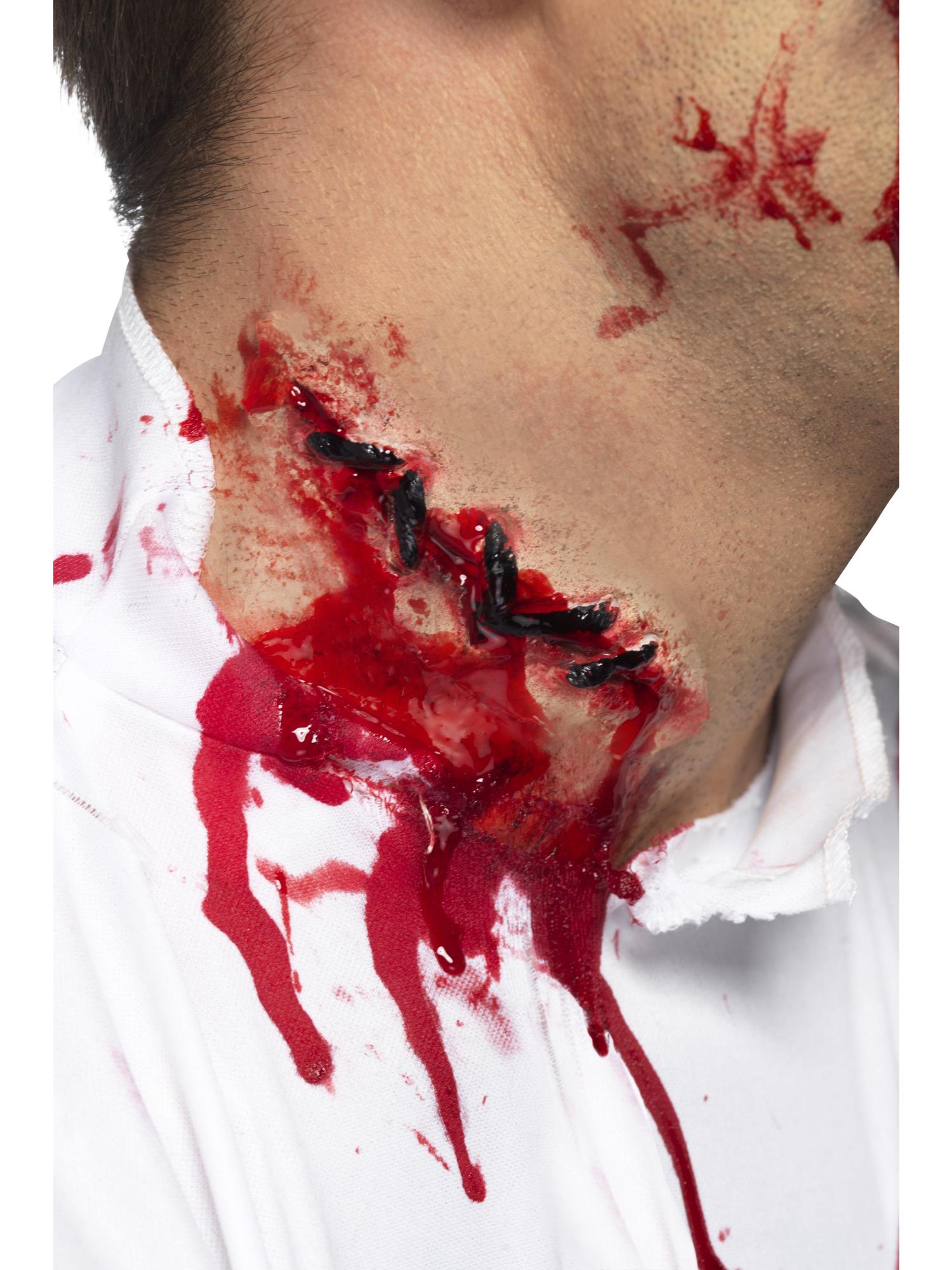 Smiffys Make-Up FX, Stitches Latex Scar, Red 1