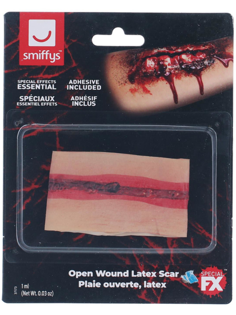 Smiffys Make-Up FX, Open Wound Latex Scar, Red - 3