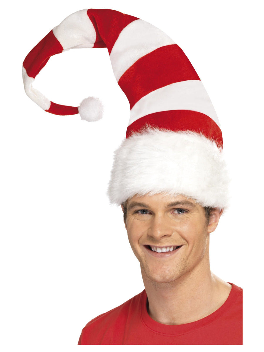 Striped Santa Hat, Red & White - 3