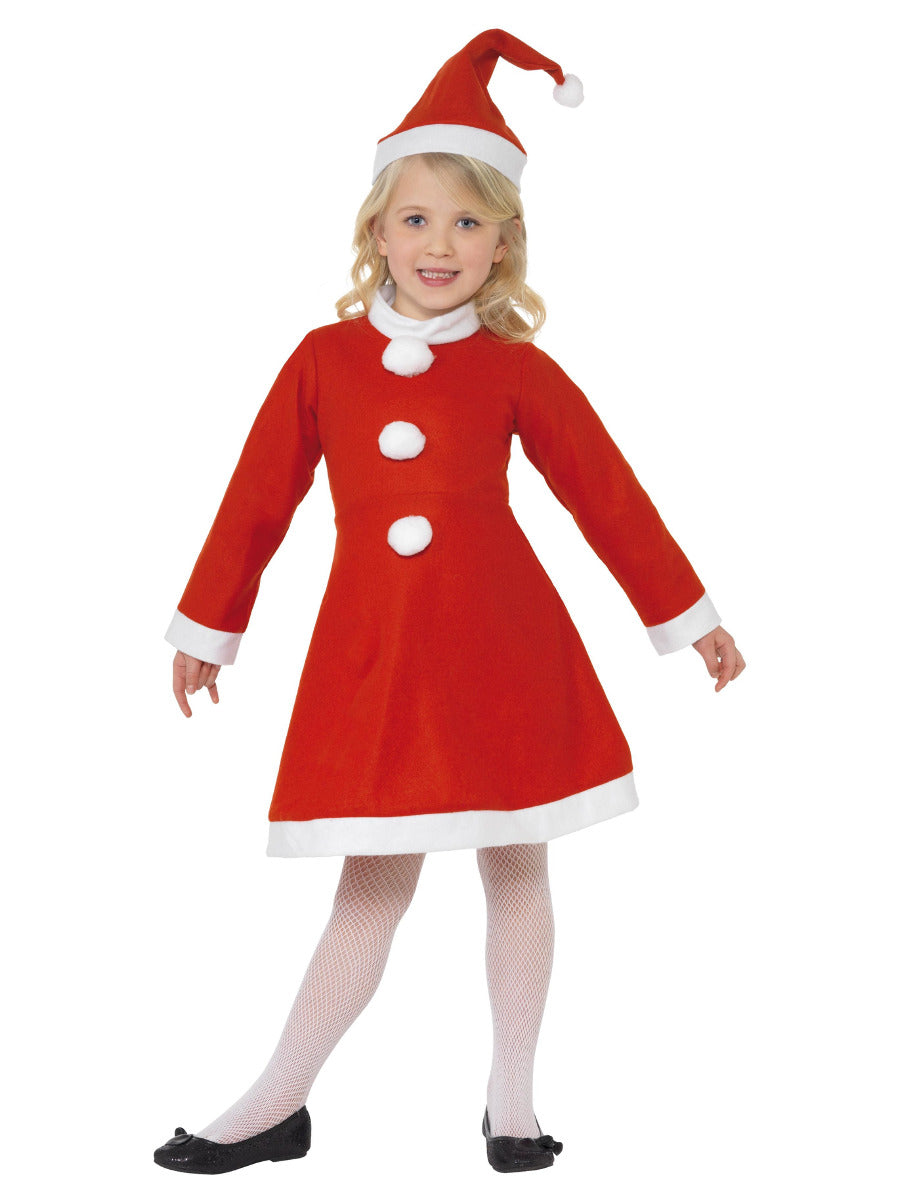 Santa Girl Costume, Red - 1
