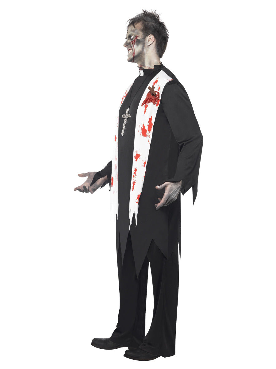 Zombie Priest Costume, Black - 4