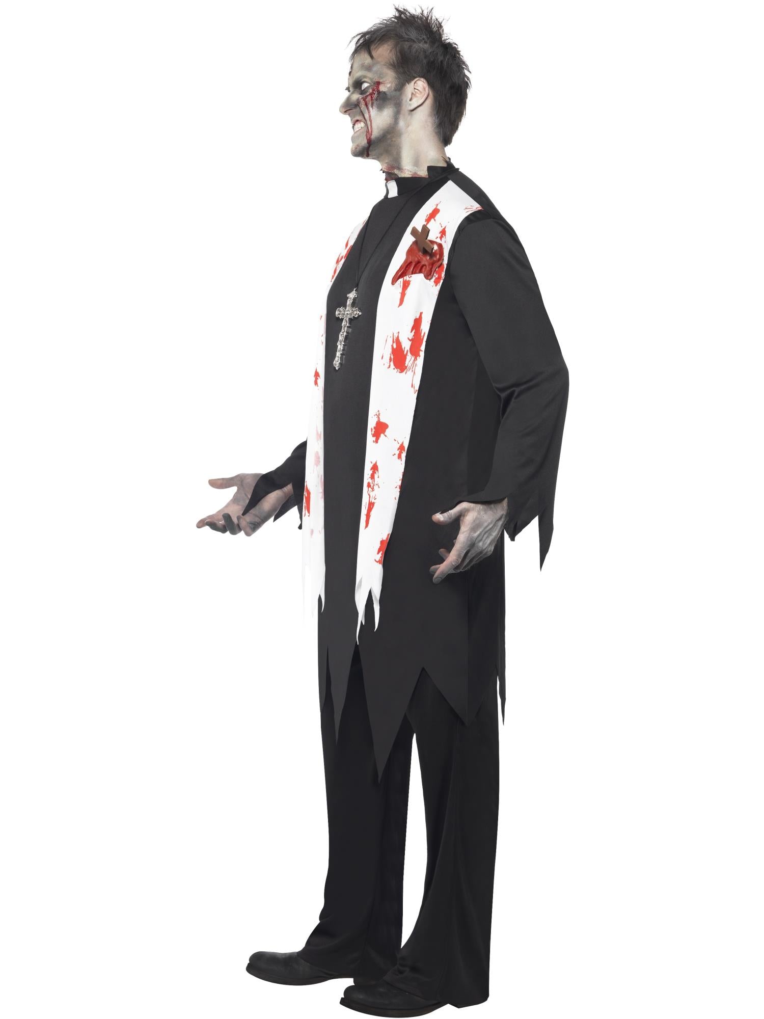 Zombie Priest Costume, Black 3