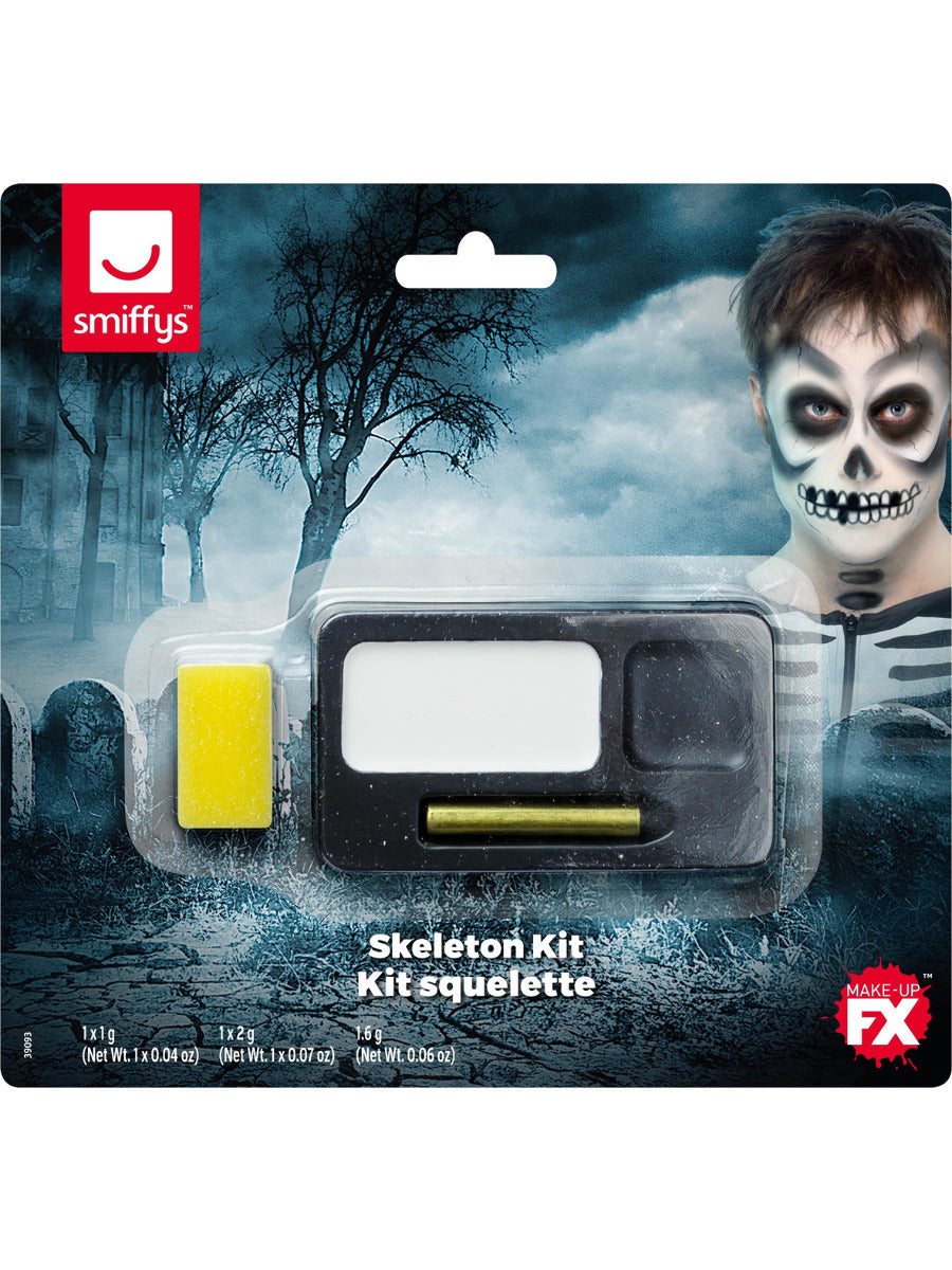 Smiffys Make-Up FX, Skeleton Kit, Black & White - 3