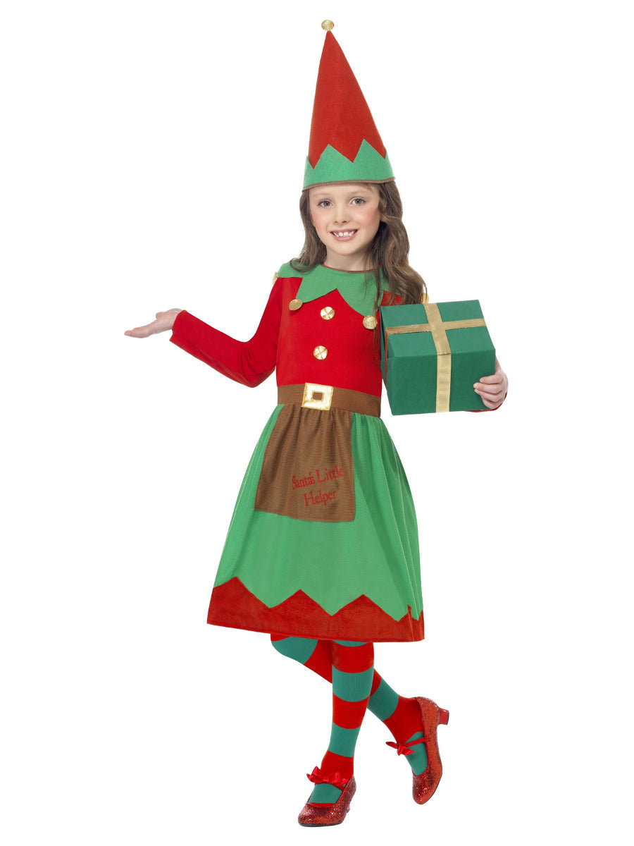Santa's Little Helper Costume, Red & Green - 1