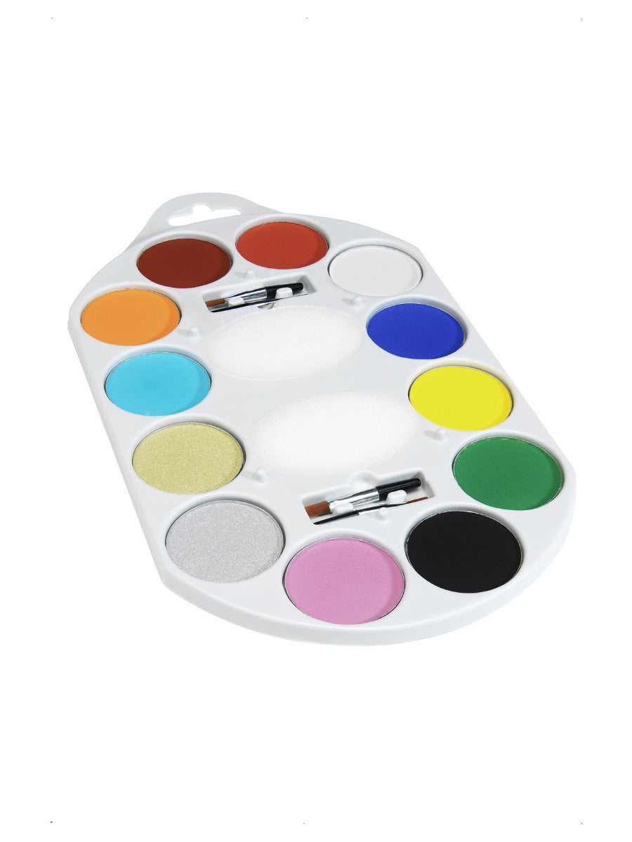 Smiffys Make-Up FX, 12 Colour Palette, Aqua, Multi - 4