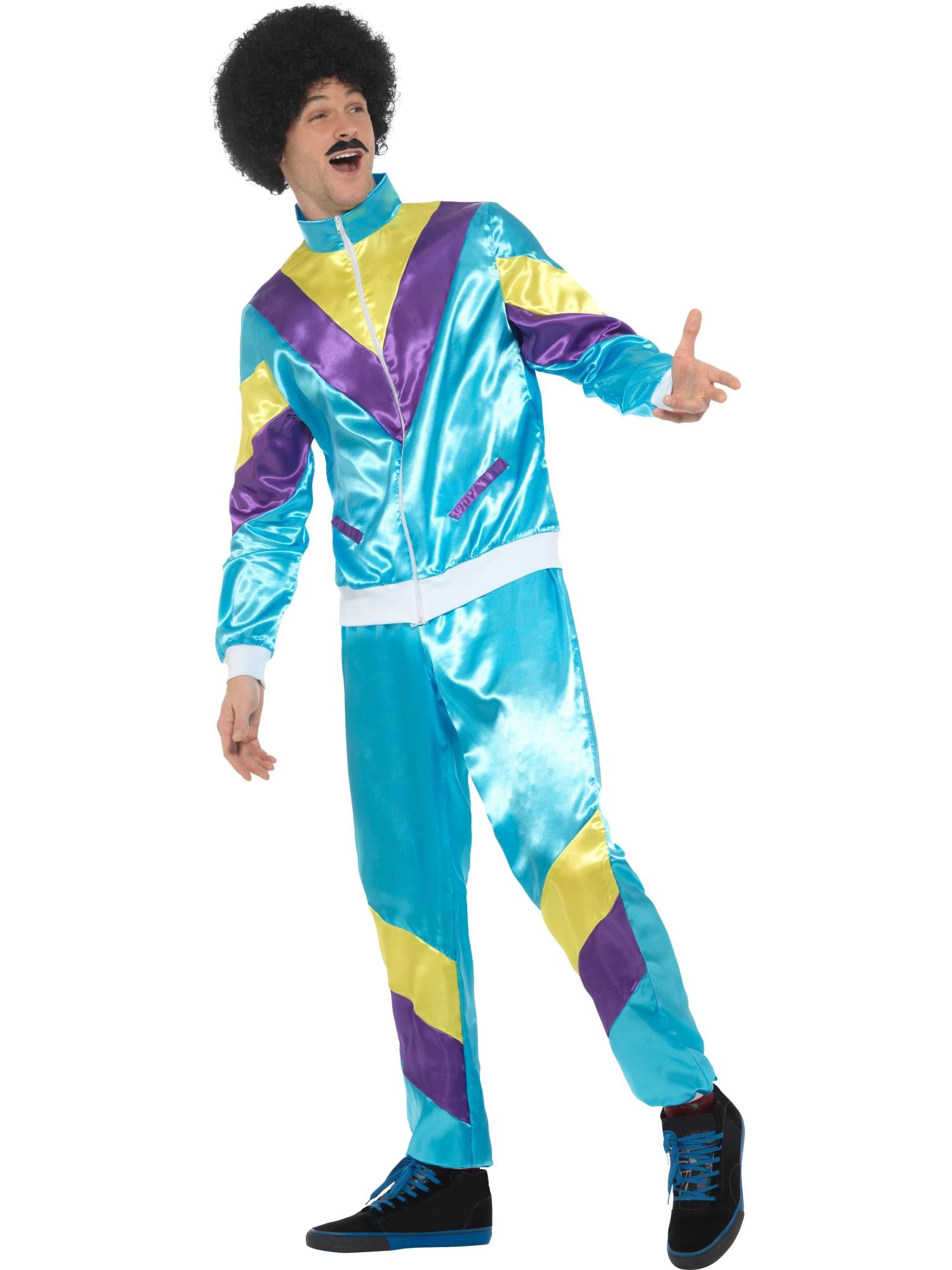 80s Height of Fashion Shell Suit Costume, Blue 3