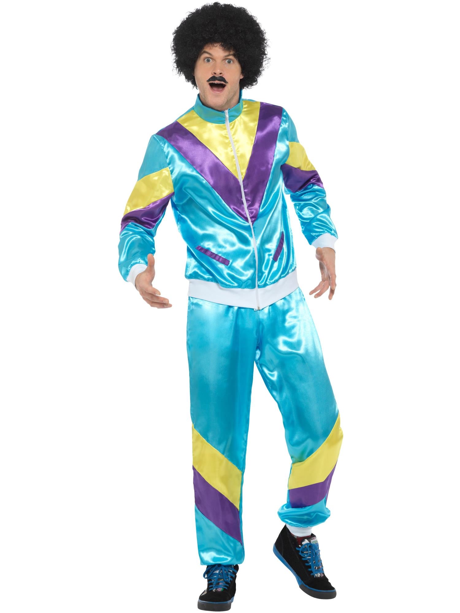 80s Height of Fashion Shell Suit Costume, Blue 1