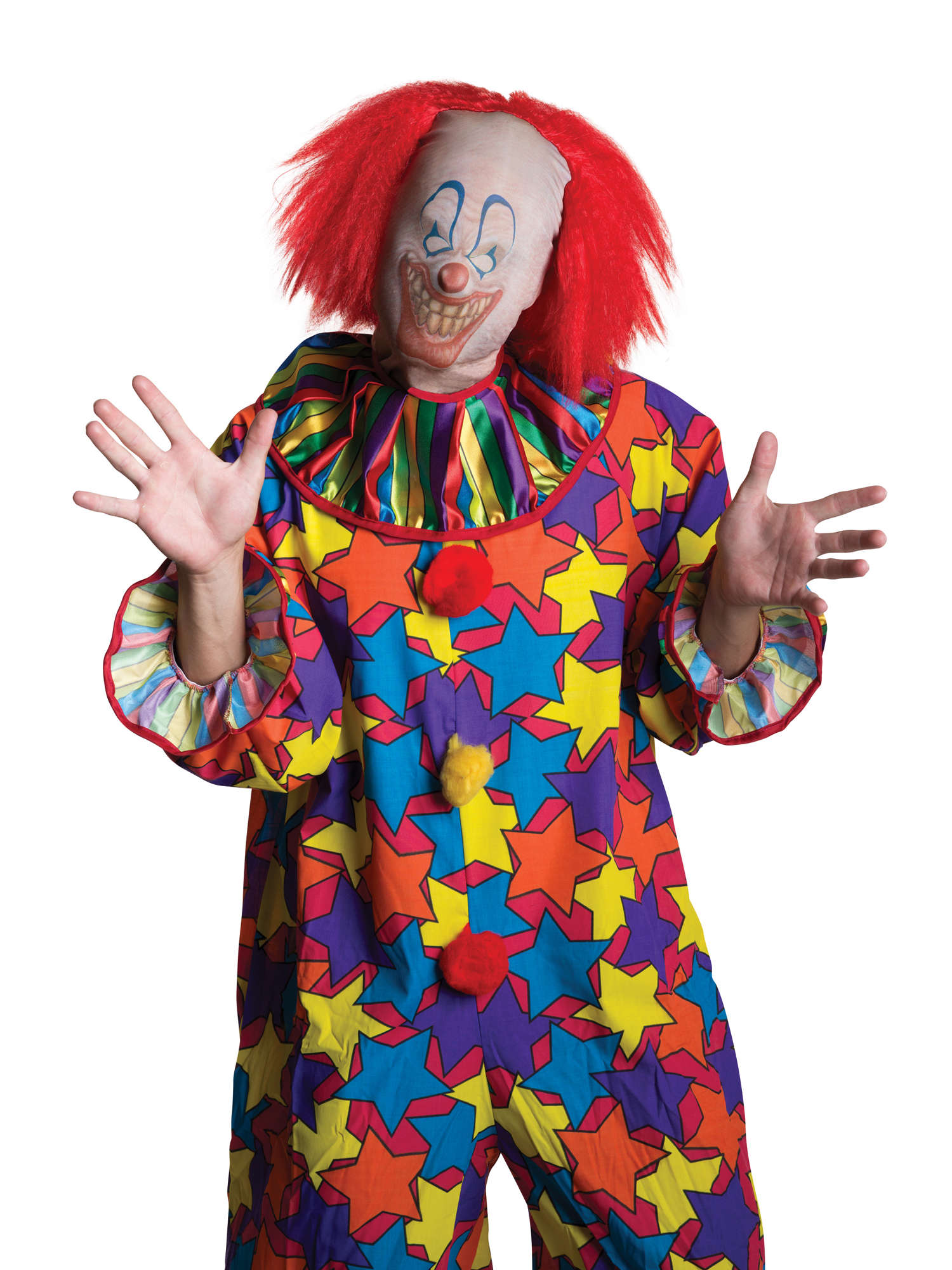 SCARY CLOWN MASK W/WIG 1