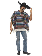 Authentic Looking Poncho, Blue - 1