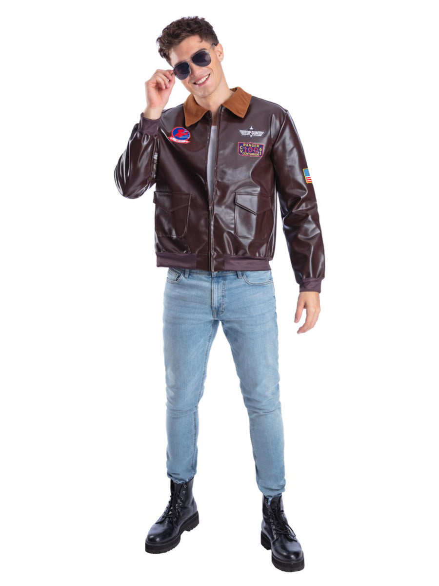 Top Gun Bomber Jacket, Brown - 1