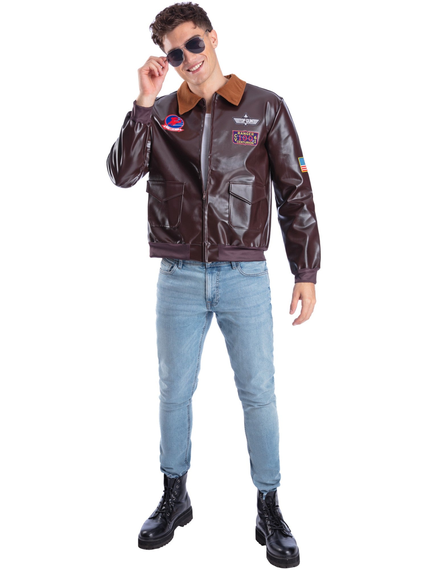 Top Gun Bomber Jacket, Brown 1