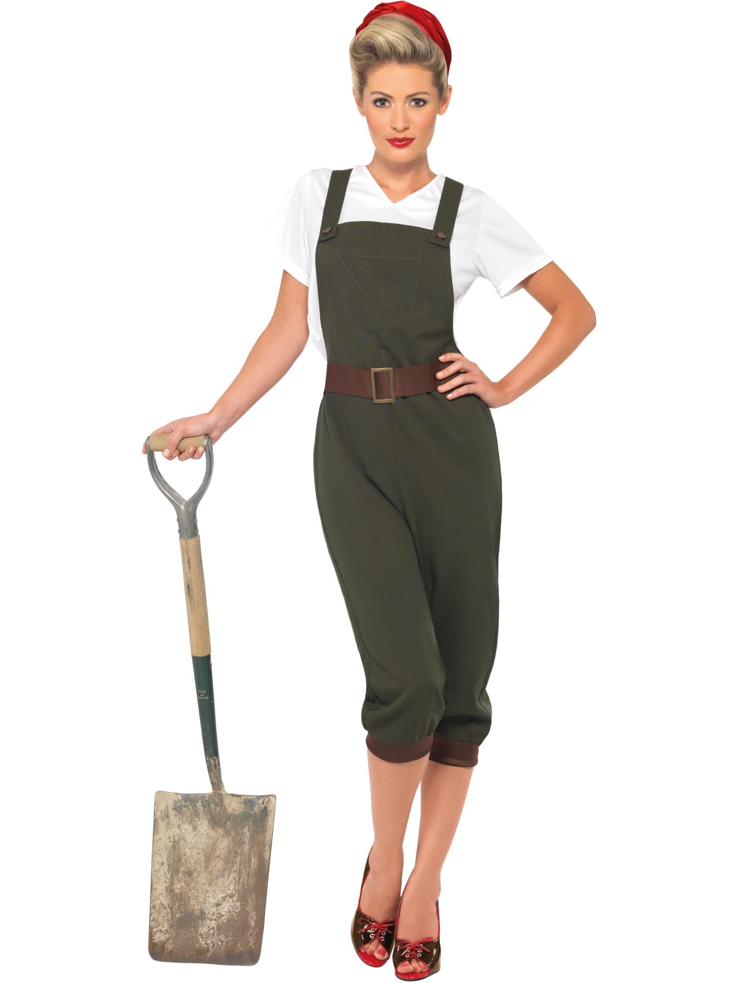 WW2 Land Girl Costume, Green 1