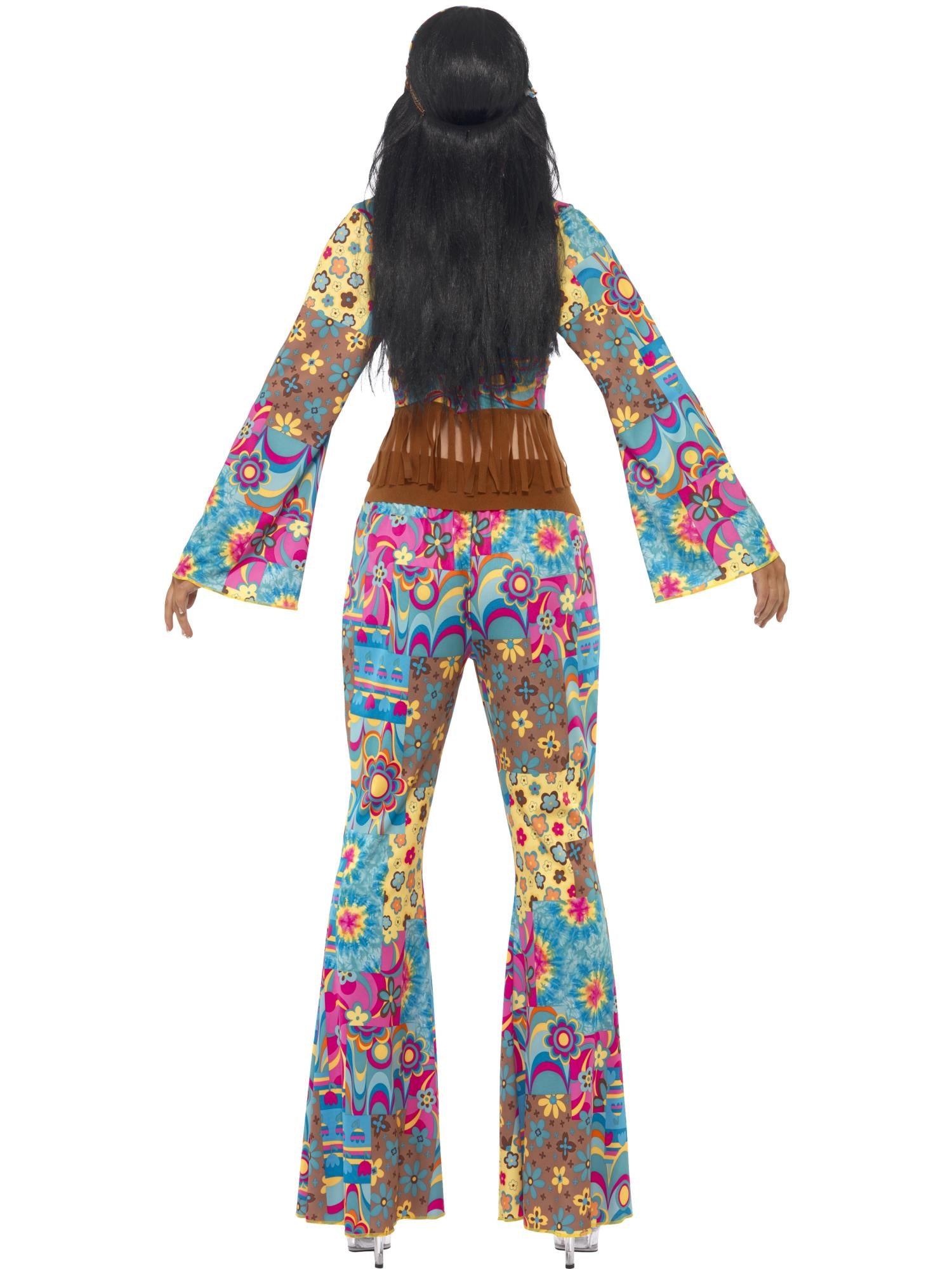 Hippy Flower Power Costume, Multi-Coloured 2