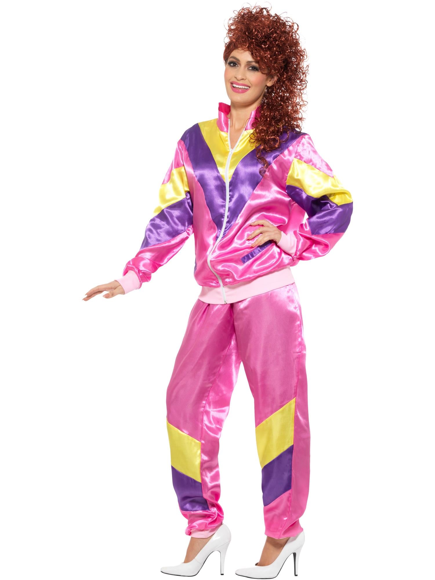 80s Height of Fashion Shell Suit Costume, Pink 3