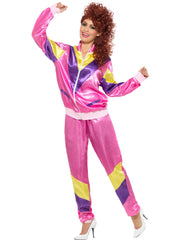 80s Height of Fashion Shell Suit Costume, Pink 1