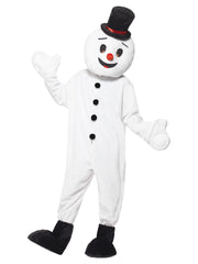 Snowman Mascot Costume, White - 1