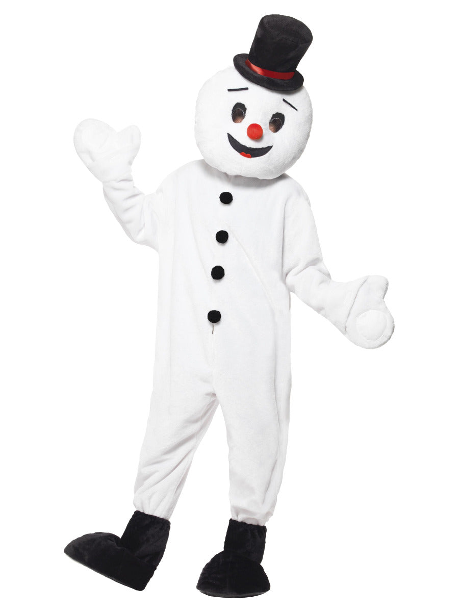 Snowman Mascot Costume, White - 1