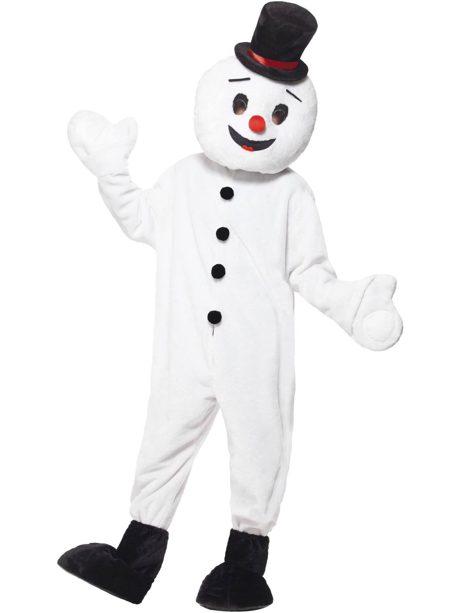 Snowman Mascot Costume, White 1
