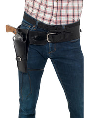 Adult Faux Leather Single Holster with Belt, Black 1