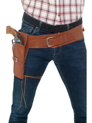 Adult Faux Leather Single Holster with Belt, Tan 1
